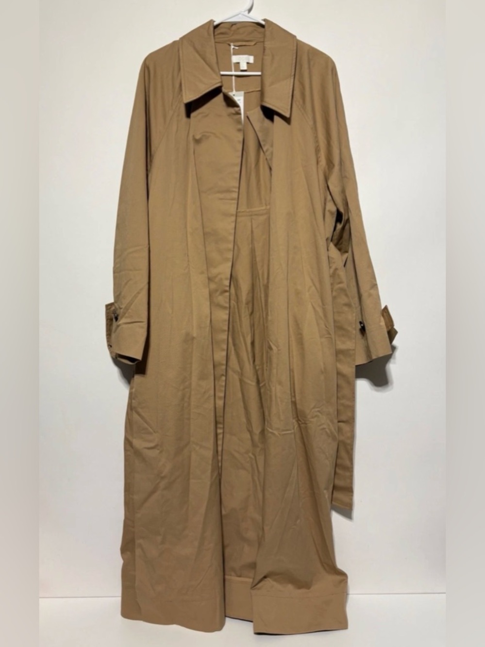 COS Size 14 Tan Long Belted Trench Coat Jacket New with tags